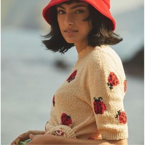 🐞 🐞 NWOT Maeve Divendra Ladybug Sweater Tee Anthropologie